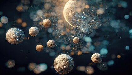 Wall Mural - abstract space background. constellations and nebulae, horoscope and predictions. universe. 3d illus