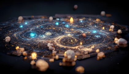 Wall Mural - abstract space background. constellations and nebulae, horoscope and predictions. universe. 3d illus