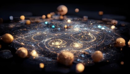 Wall Mural - abstract space background. constellations and nebulae, horoscope and predictions. universe. 3d illus