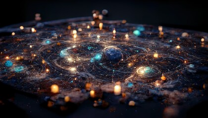Wall Mural - abstract space background. constellations and nebulae, horoscope and predictions. universe. 3d illus