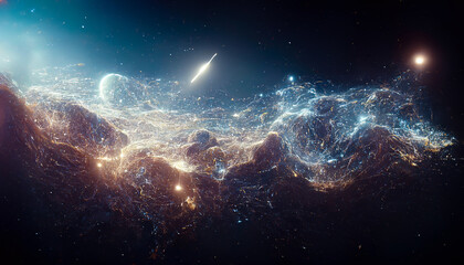 Wall Mural - abstract space background. constellations and nebulae, horoscope and predictions. universe. 3d illus