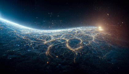 Wall Mural - abstract space background. constellations and nebulae, horoscope and predictions. universe. 3d illus
