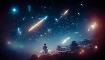Wall Mural - abstract space background. constellations and nebulae, horoscope and predictions. universe. 3d illus