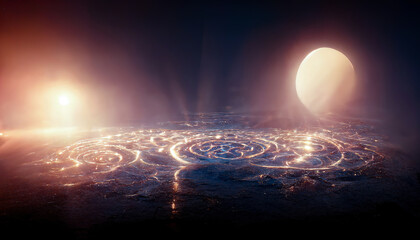 Wall Mural - abstract space background. constellations and nebulae, horoscope and predictions. universe. 3d illus