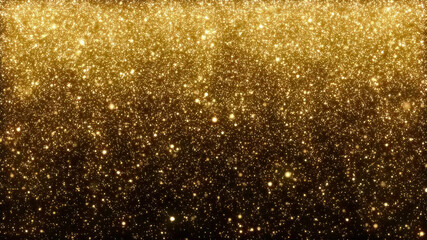 Wall Mural - Christmas abstract background of glittering golden particles