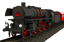 Steam Locomotive 3D Isolated PNG Railroads Machine