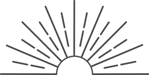 Wall Mural - sun rays icon, shine and burst line