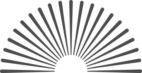 Wall Mural - sun rays icon, shine and burst line