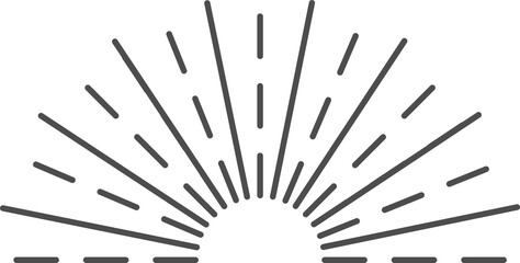 Wall Mural - sun rays icon, shine and burst line
