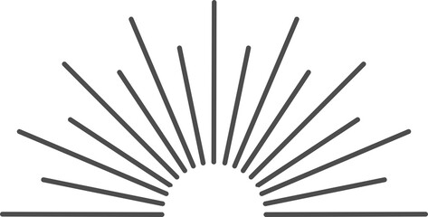 Wall Mural - sun rays icon, shine and burst line