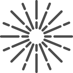 Wall Mural - sun rays icon, shine and burst line