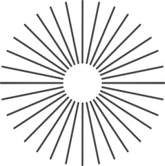 Wall Mural - sun rays icon, shine and burst line
