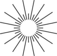Wall Mural - sun rays icon, shine and burst line