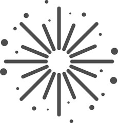 Wall Mural - sun rays icon, shine and burst line