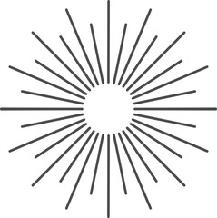 Wall Mural - sun rays icon, shine and burst line