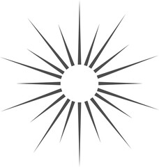 Wall Mural - sun rays icon, shine and burst line