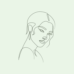 Wall Mural - Abstract woman beauty female line art drawing line illustration 