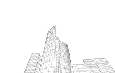 Modern architecture vector 3d illustration