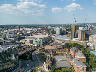 Aerial view over Manchester and the Manchester Arena - travel photography