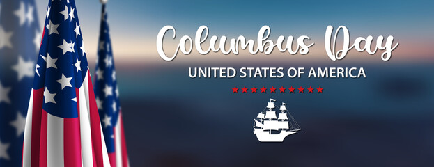 Wall Mural - Columbus Day USA Background