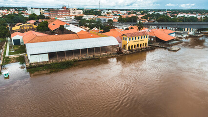 Wall Mural - Paisagem Rio Parnaíba Fluvial Piauí Porto Barcas Museu Mar Ruínas Antigo Natureza Água Cidade Piauiense Campo Árvore Drone Aérea Verde Azul Aquicultura Agricultura Viagem Turismo Brasil