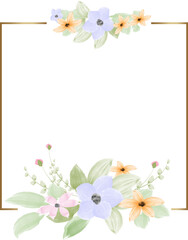 beautiful watercolor flower frame border