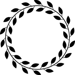Wall Mural - circular laurel foliate icon