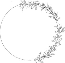 Wall Mural - circular laurel foliate icon