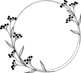 Wall Mural - circular laurel foliate icon