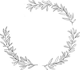 Wall Mural - circular laurel foliate icon
