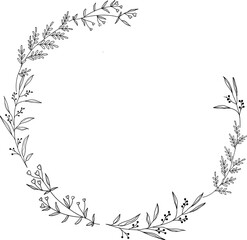 Wall Mural - circular laurel foliate icon