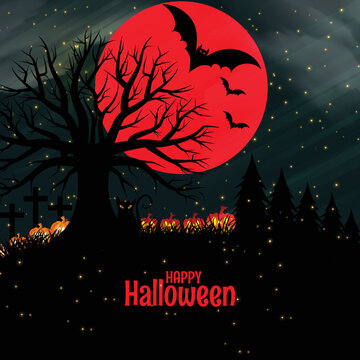 Happy Halloween greeting card decorative banner design template 04