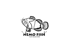 Nemo Fish Logo Silhouette Vector Design
