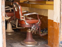 Old And Rickety Barber Chair In Jaisalmer, Rajasthan (India)