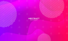 Abstract Purple Background With Waves, Background With Pink Circles