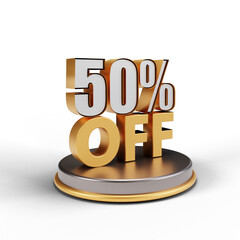 Wall Mural - 50 percent off 3d rendering alpha background png