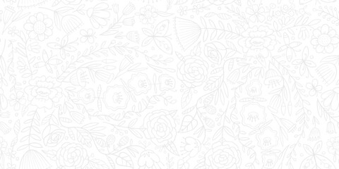 Poster - Floral Garden. Spring concept Background. Seamless pattern for your design. Vector illustration