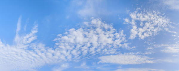 Clouds in the blue sky large panoramic view