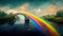 Illustration Way Over The Rainbow Bridge