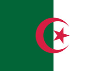 Flag of Algeria. Algerian national symbol in official colors. Template icon. Abstract vector background