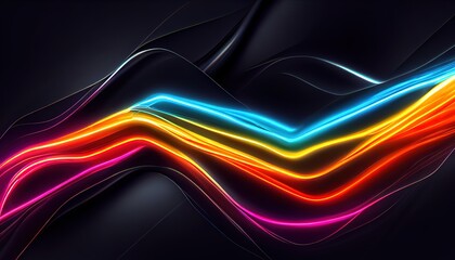 Poster - Futuristic technology abstract background with lines for network, big data, data center, server, internet, speed. Abstract neon lights into digital technology tunnel.  3d render, Raster illustration.