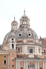 Wall Mural - Santa Maria di Loreto Church Exterior Detail with Dome in Rome, Italy