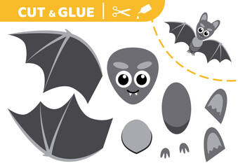 Wall Mural - Bat. Cut and glue. Halloween. Application work. Paper game. Vector