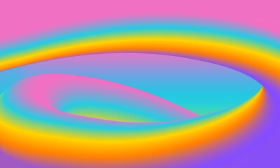 Wall Mural - Colorful abstract rainbow curve 3D flow background