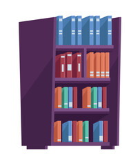 Poster - books in shelf library