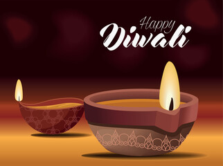 Canvas Print - happy diwali postcard