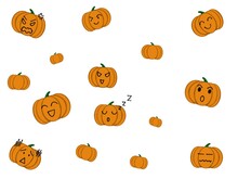 Several Pumpkin Drawings, Each Of Which Shows A Different Expression, Such As Laughing, Angry, Sleeping, Disappointed, Cheerful Etc.