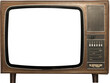 © EmBaSy - Vintage television with cut out screen on Isolated