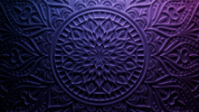 Diwali Concept Featuring A Purple 3D Ornate Flower. Festival Wallpaper. 3D Render.