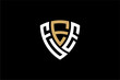 EEE creative letter shield logo design vector icon illustration